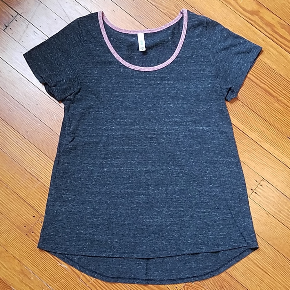 LULAROE Gray Heathered Classic Tee